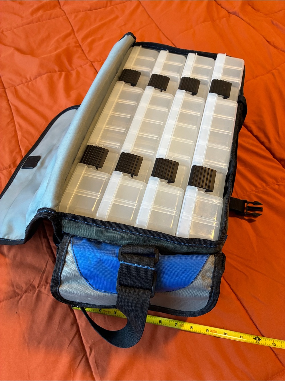 Bass Pro Shops Blue, Gray and Green Large Fishing Bag